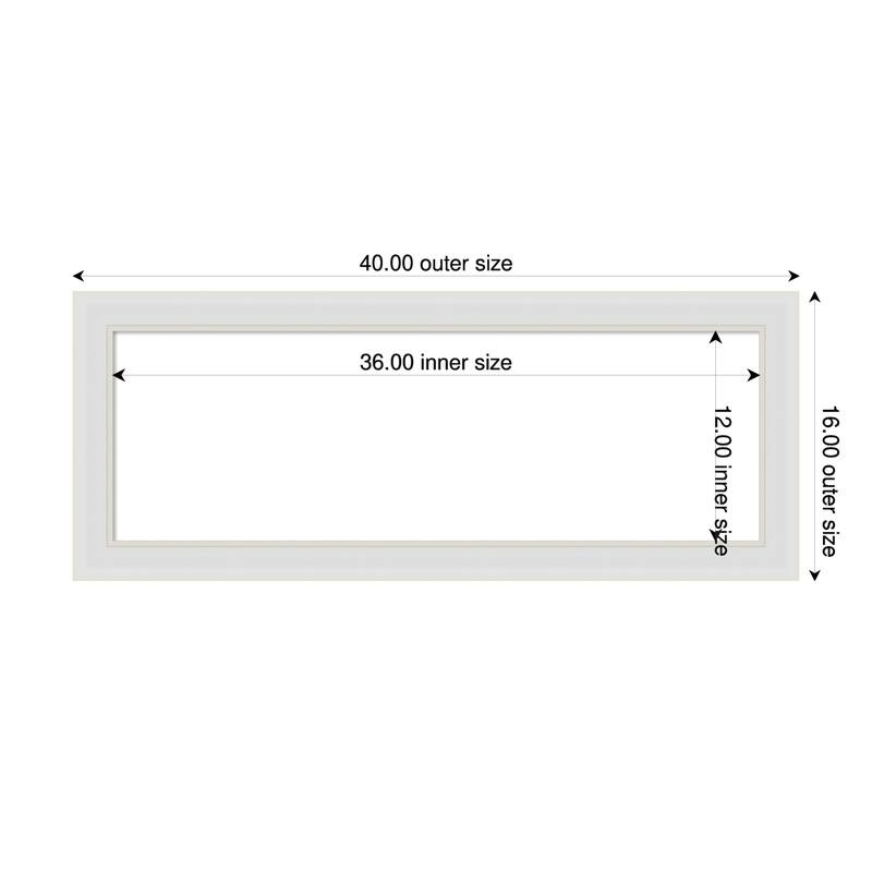 Amanti Art Flair Polished Nickel Framed Dry Erase Magnetic Board - 40 x 16 in - Flair Soft White
