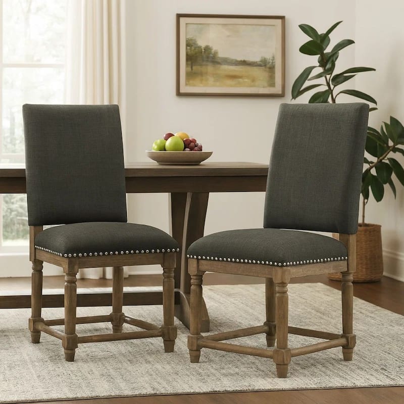 Kate 40 Inch Wooden Counter Height Chair with Velvet Seat, Set of 2, Black