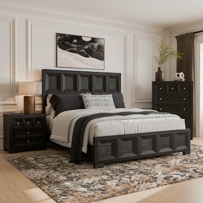 Furniture of America Durem Modern Classic 3-Piece Wood Panel Bedroom Set