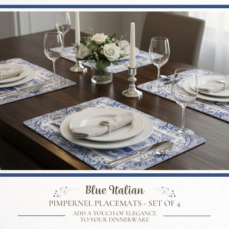 Pimpernel Set of 4 Blue Italian Placemats - 15.7 inches x 11.7 each