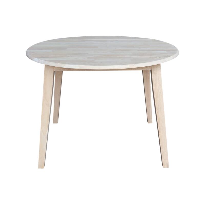 42" Solid Wood Round Dual Drop Leaf Table with 4 Dining Chairs