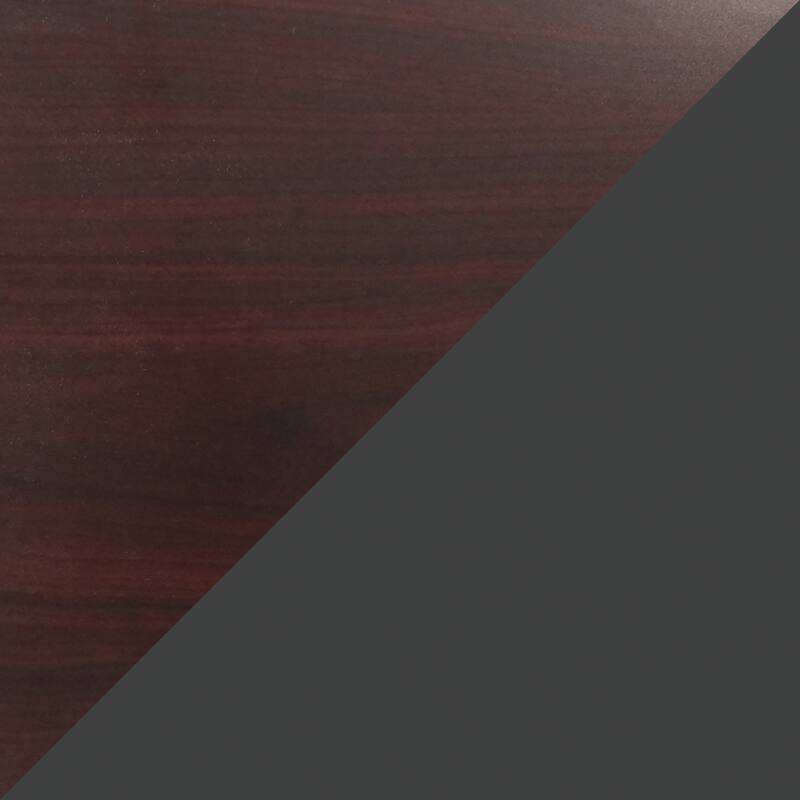 Hirsh 24D x 48W Right Hand Return for Single Pedestal Desk, Charcoal / Mahogany