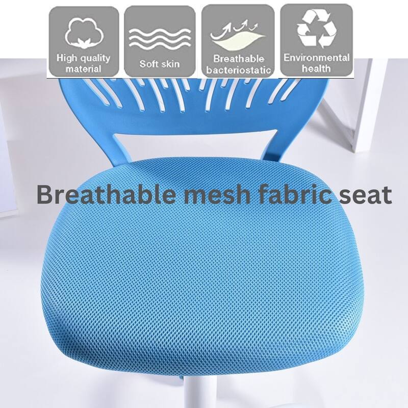 HomyLin Armless Swivel Kids Desk Chair with Mesh Padded Seating