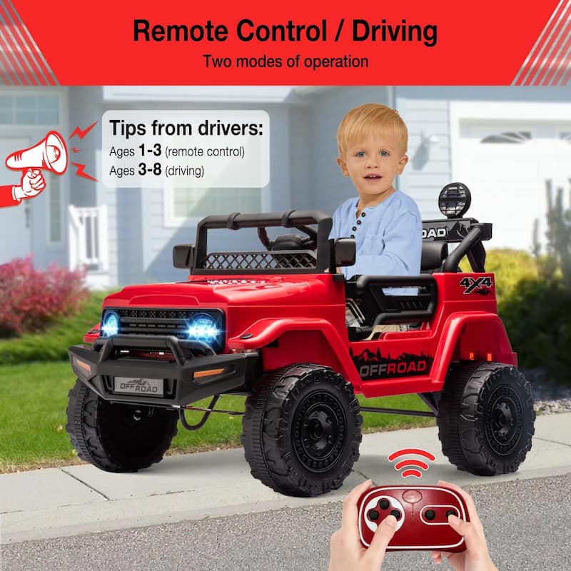 12V Kids 2-Seater Ride On Truck Car Electric Vehicles with Parent Remote