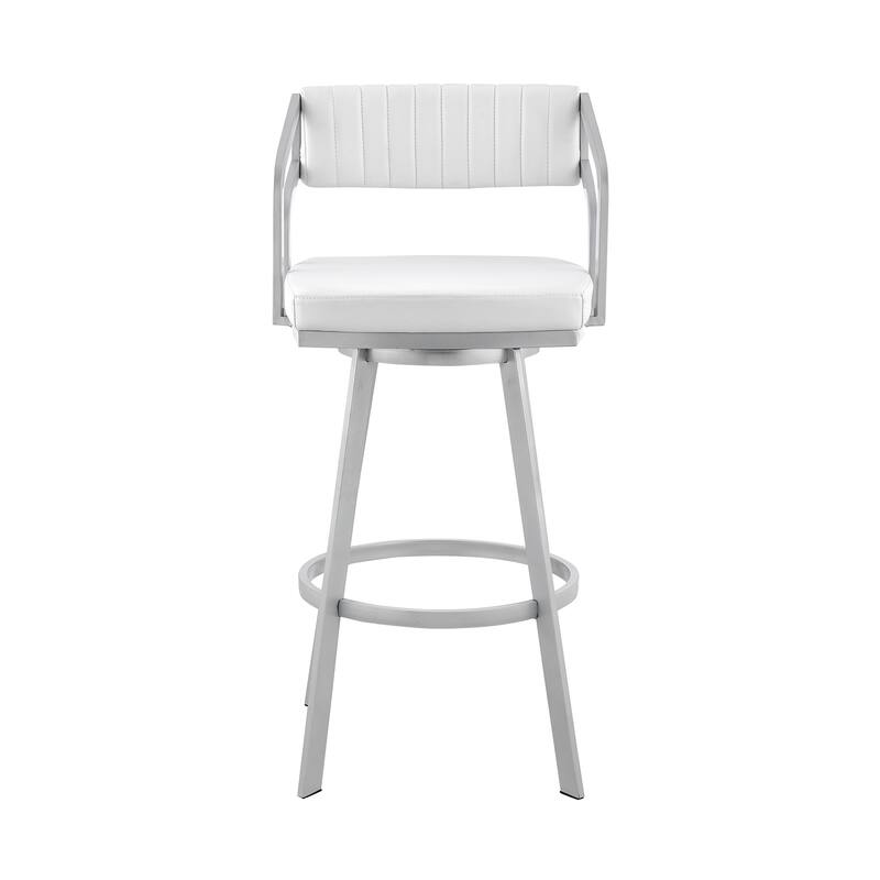 Capri Metal Upholstered Bar or Counter Swivel Stool