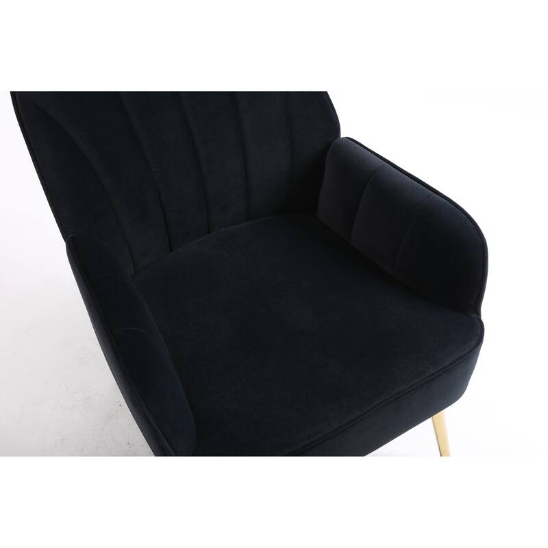 Modern Mid Century 28.7" Sherpa Arm Chair with Iron Legs for Living Room