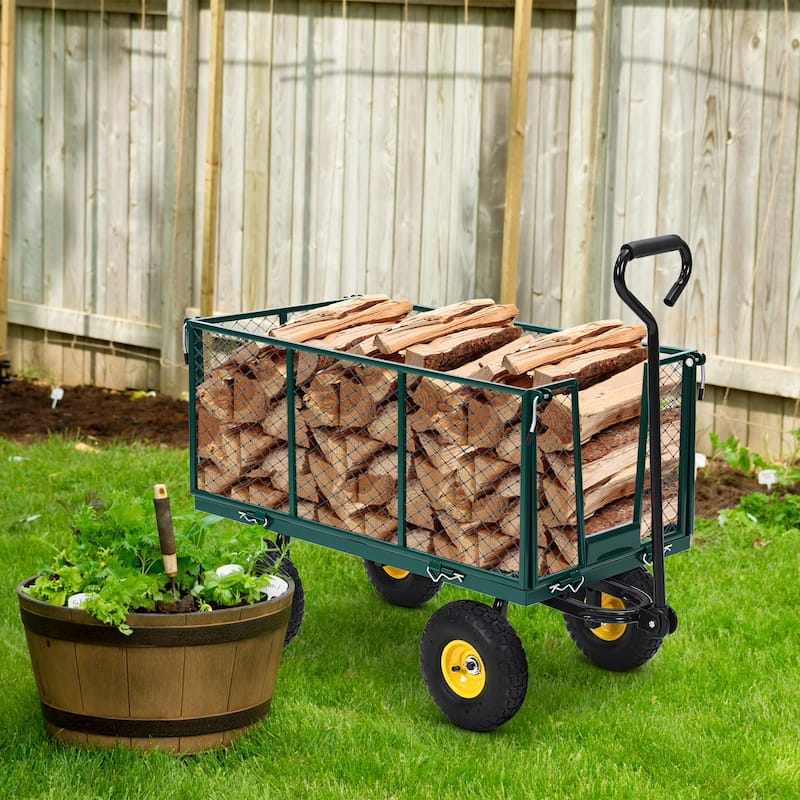 Heavy Duty Steel Utility Garden Wagon Cart with Removable Sides