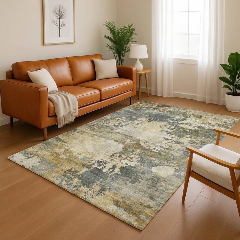 Premium Washable Super Soft Abstract Contemporary Mayfield Rug - Gray - 9' x 12'