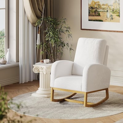 Teddy Fabric Rocking Chair for Living Room, Bedroom, Nursery, Garden - 1PC