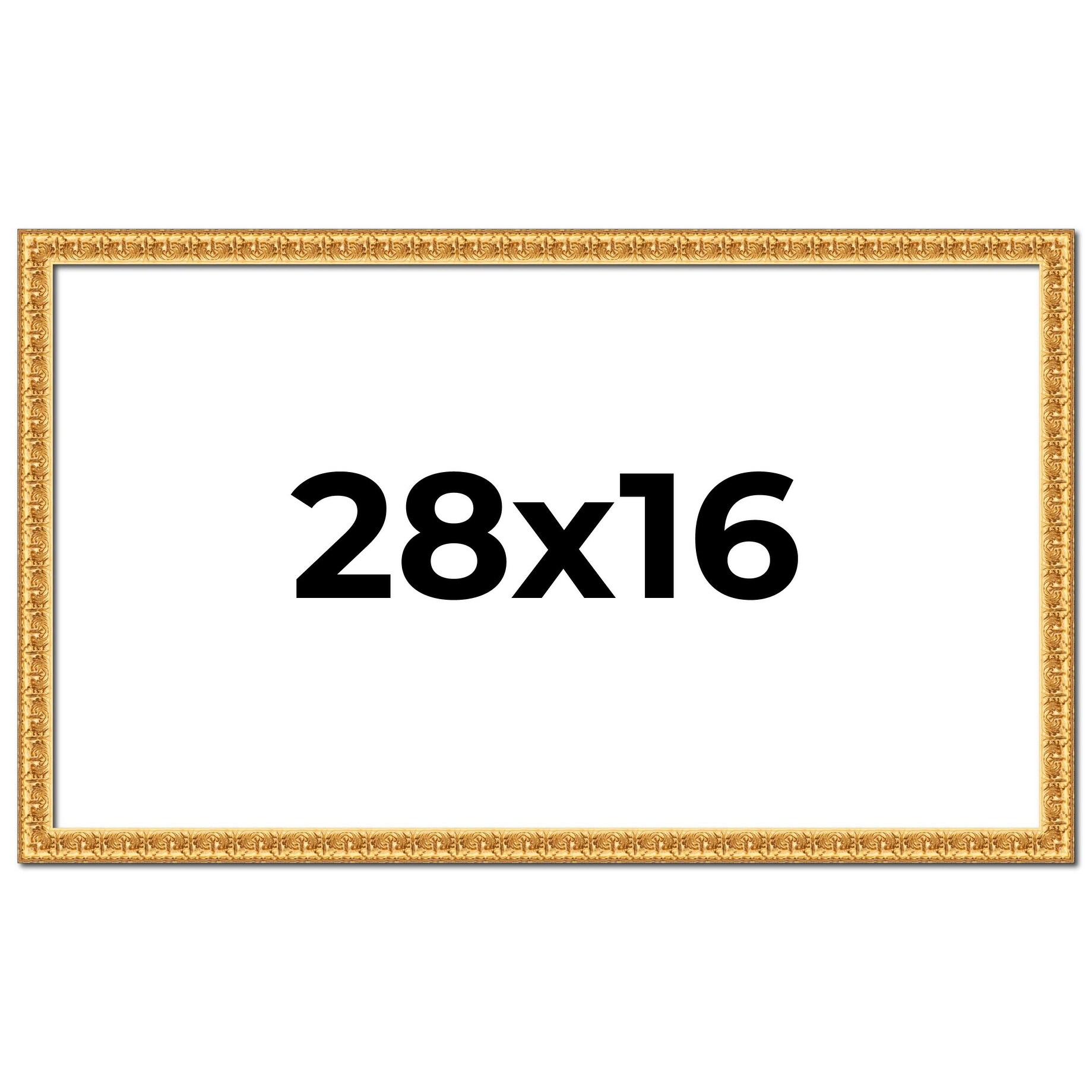 28x16 Frame Gold Real Wood Picture Frame Width 1 inches | Interior