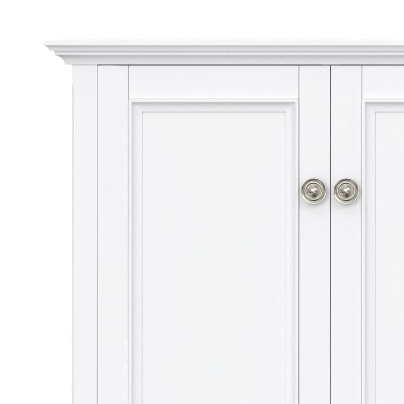 WYNDENHALL Halifax SOLID WOOD 66" Wide Transitional Wide 4Door Storage Cabinet - 18"d x 66" w x 34"h