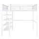 preview thumbnail 30 of 47, Full Size Metal Loft Bed with 4-Tier Storage Shelves and Ladder