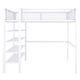 preview thumbnail 8 of 7, White Metal Loft Bed with Shelves, Workstation, Guardrail