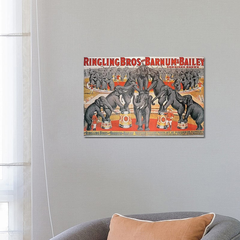 iCanvas "Barnum and Bailey Circus Poster " by American School Canvas Print - 18x26x1.5