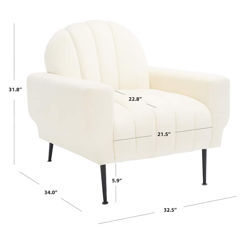 SAFAVIEH Couture Sassa Channel Tufted Accent Chair - 33" W x 34" D x 32" H - 33Wx34Dx32H