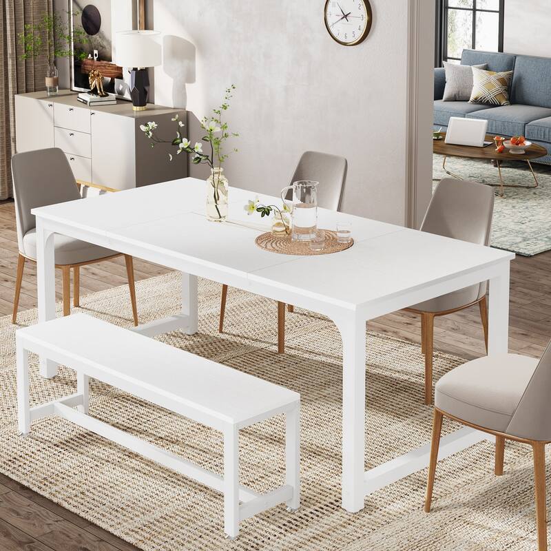 71" Modern Dining Table for 6-8, Kitchen Table for Dining Room - 70.87" L x 31.50" W x 29.53" H