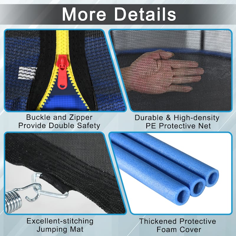 8/10/12/14/15/16 FT Outdoor Trampoline Bounce Combo W/Closure Net