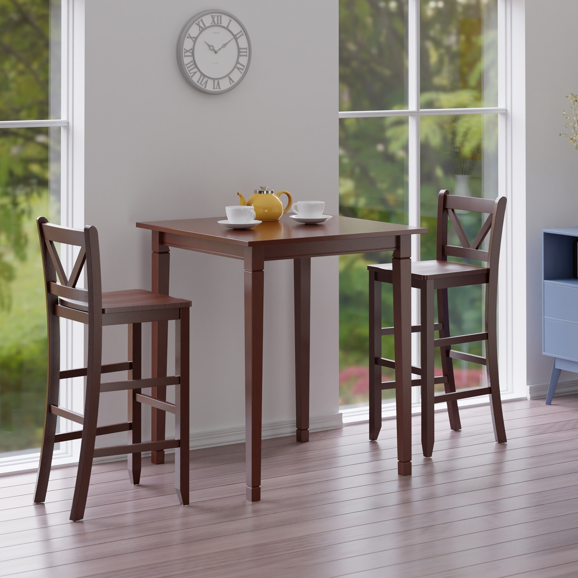 3 piece counter height table and chairs 2025