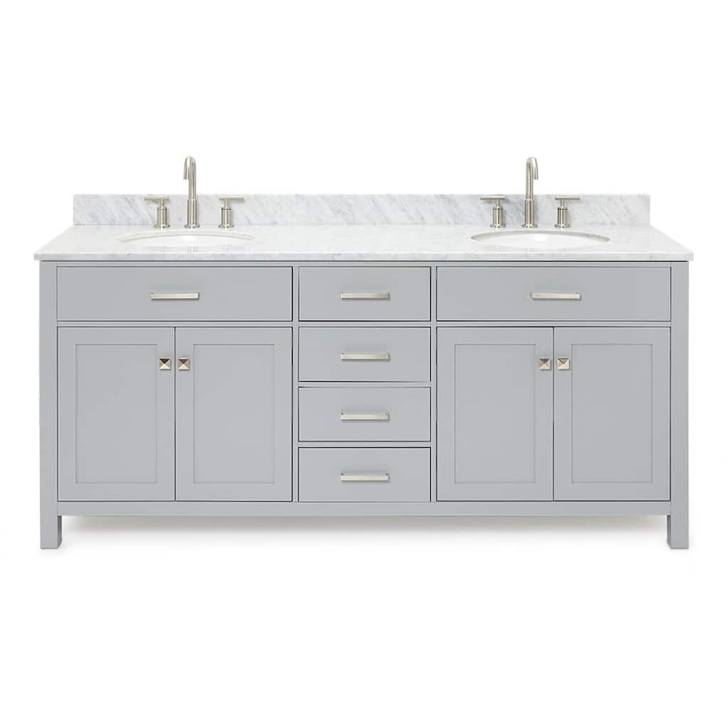 Ariel H073DCW2OVO Bristol 73" Free Standing Double Oval Basin Vanity