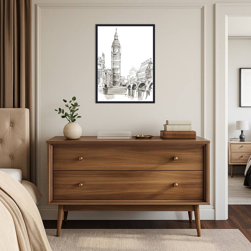 Pen and Ink Travel Studies No. 2 by Ethan Harper Framed Canvas Wall Art Print