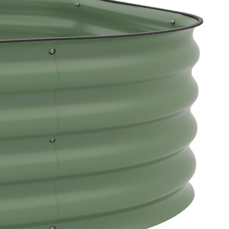 Outdoor Modular Raised Planter Box with Safety Edging, Self-Draining