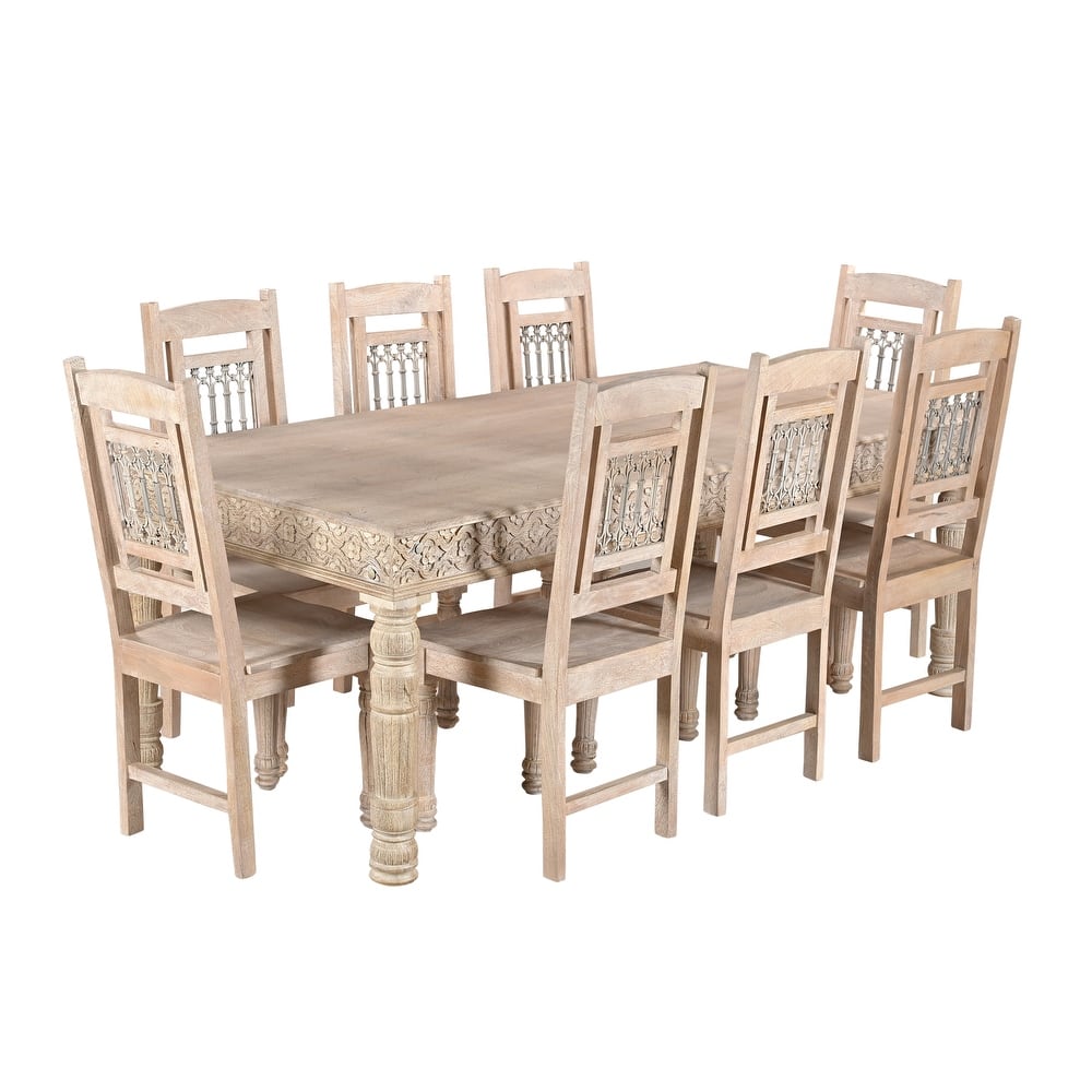 Milton Carved Solid Wood Dining Set