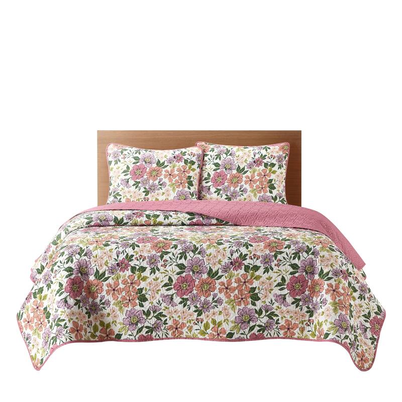 Nanshing Alayna 3 Piece Floral Quilt Set