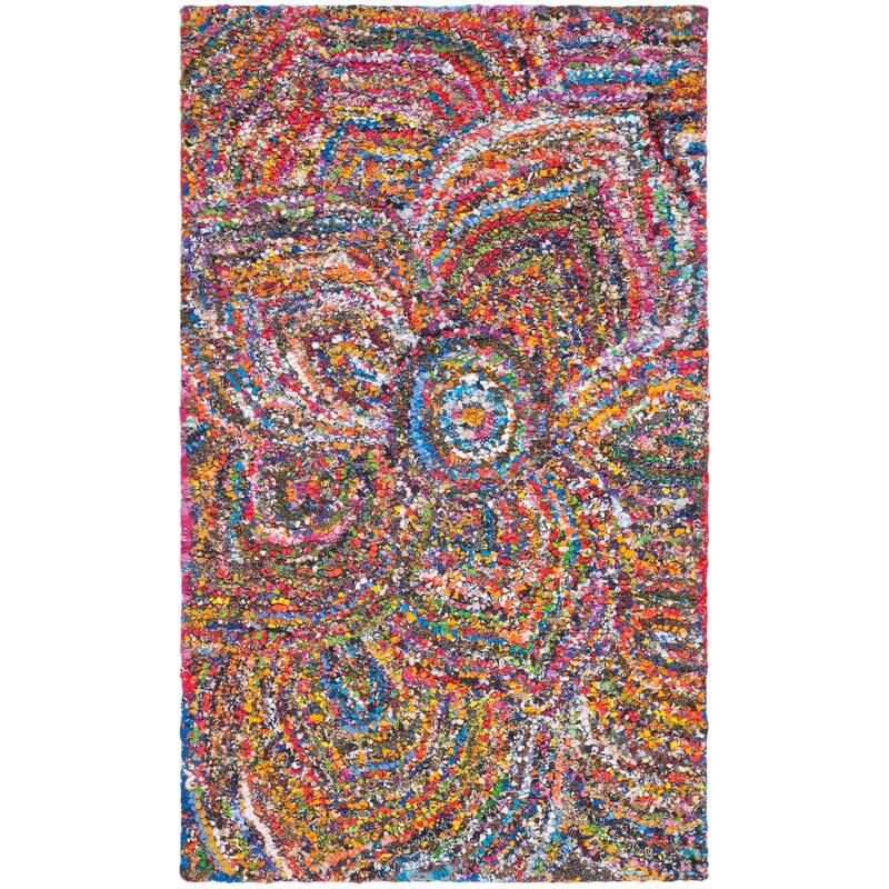 SAFAVIEH Handmade Nantucket Reinhild Contemporary Cotton Rug - 2'3" x 4' - Multi