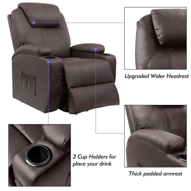 Furniwell Power Lift Recliner Chair for Elderly with Heat, Side Pocket, Living room