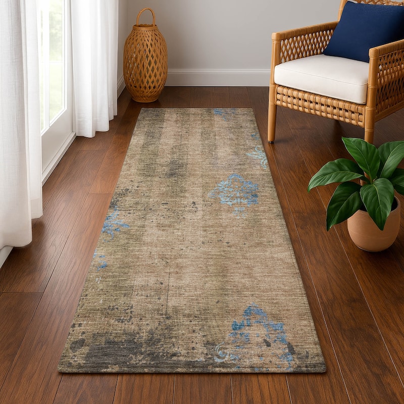 Premium Washable Super Soft Modern Glam Mayfield Rug - Taupe - 2'3" x 7'6"