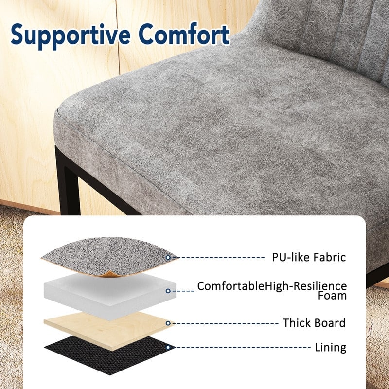 24.8 Inches Modern Cushion Counter Height Bar Stools with Metal Frame Set of 2