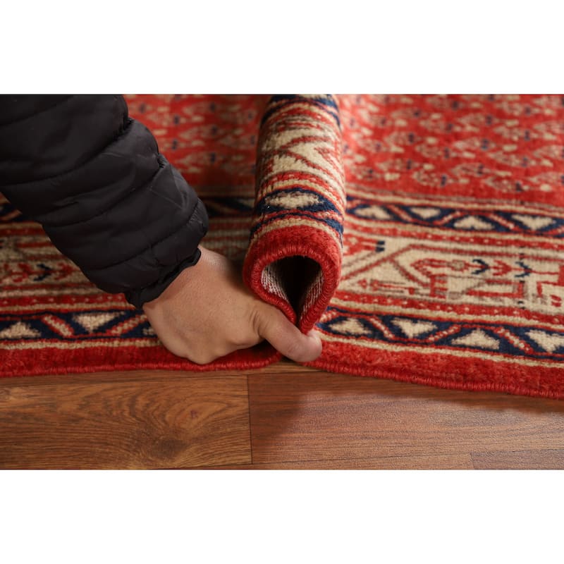 All-Over Boteh Botemir Persian Runner Rug Handmade Wool Carpet - 3'6" x 10'2"