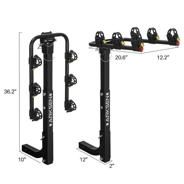Arksen Foldable 3 Bike Rack Hitch Mount Swing Down Bicycle Carrier