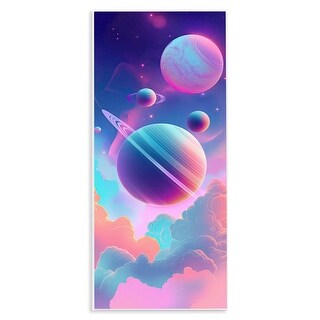 Stupell Pastel Clouds with Planets Wall Plaque Art Design By Wumples ...