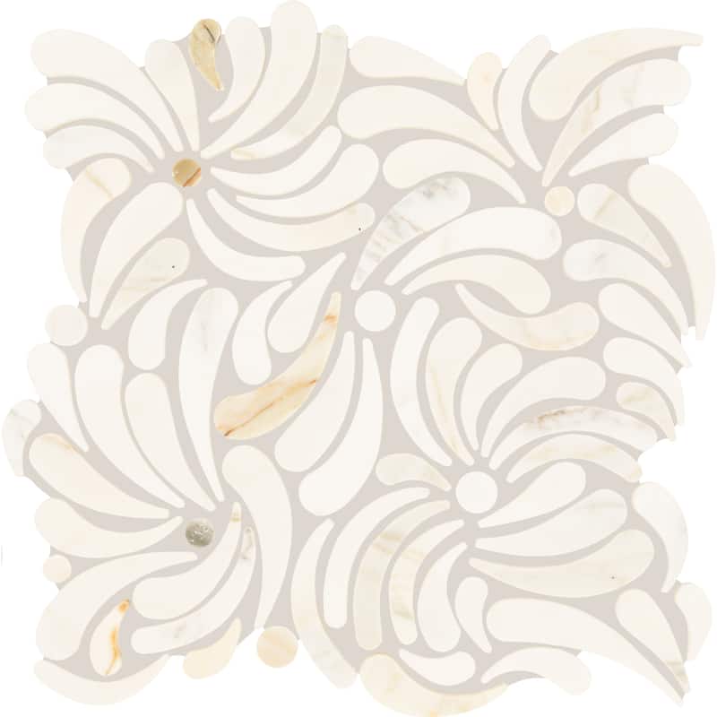 Daltile Lavaliere Natural Stone Windblown Mosaic (10 Pc per Carton) (10.20 Sqft per Carton) - Calacatta Gold - 12 x 12
