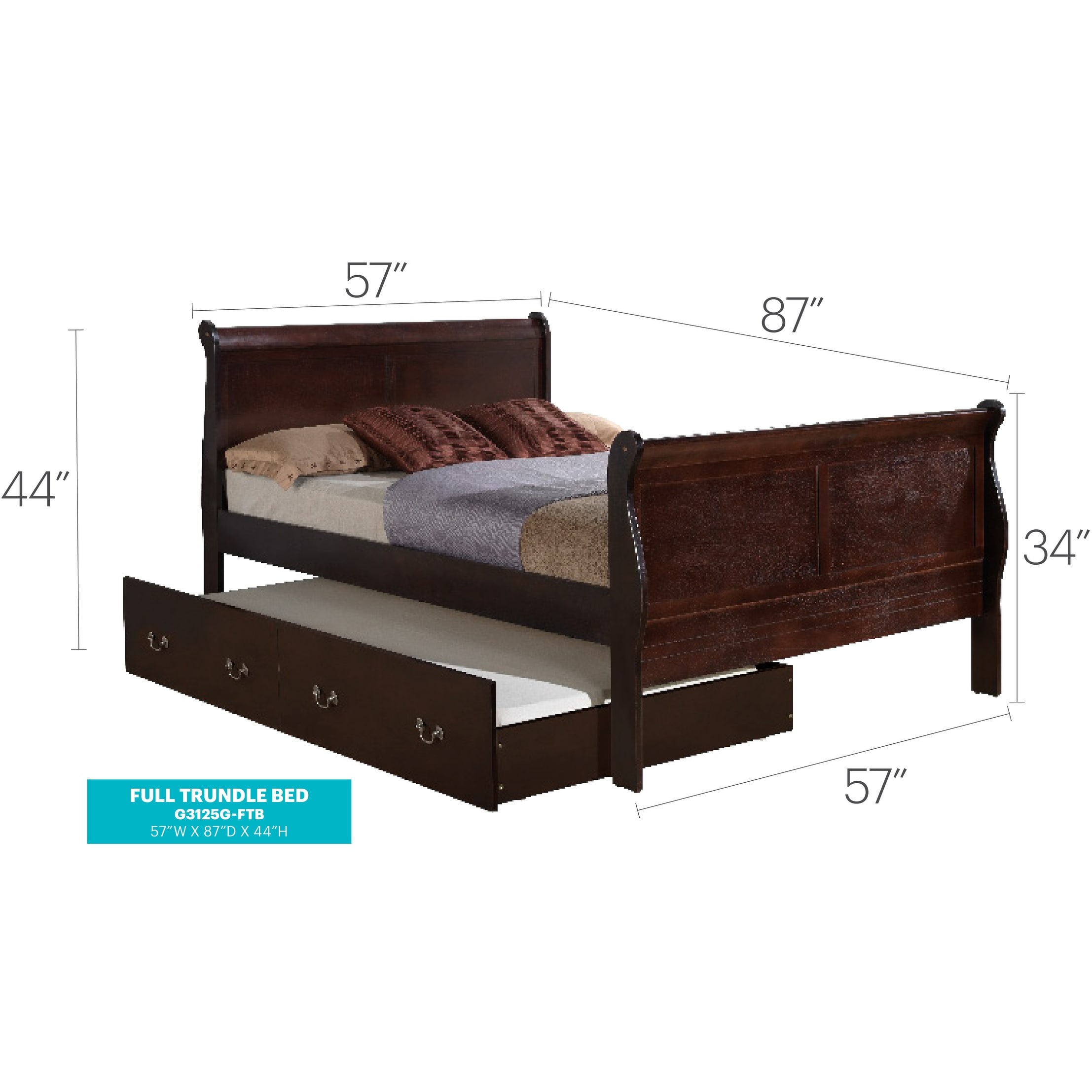 Elegant Cappuccino Trundle Bed For Optimal Comfort