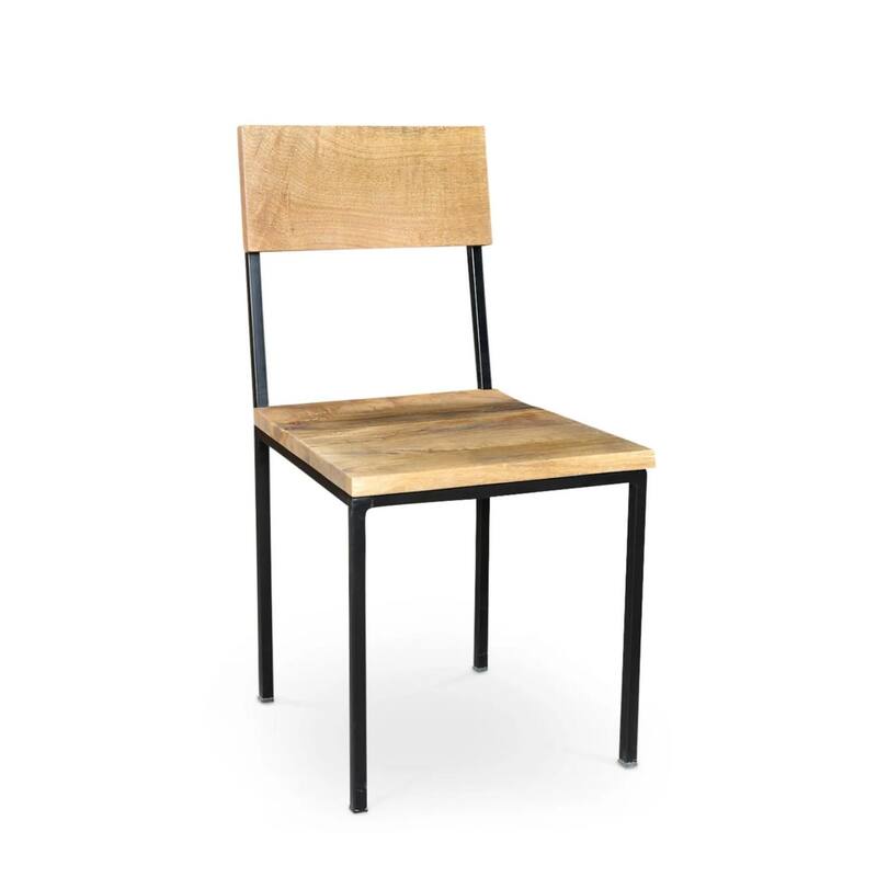 Handmade Timbergirl Reclaimed Mango Wood and Metal Chair (Set of 2) - 36"H x 18"W x 18"L