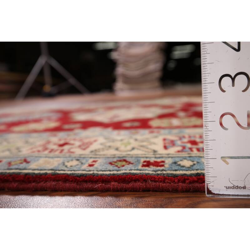 Red Kazak Foyer Rug Hand-Knotted Wool Carpet - 3'3" x 4'6"