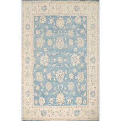 Hand Knotted Oriental 100% Wool Carpet Traditional Floral Navy Blue & Blues Kazak Area Rug - 11' 8'' X 9' 1''