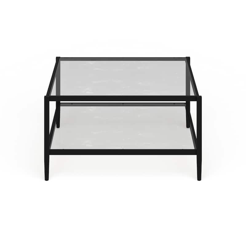 Hera Square Coffee Table with Mirror Bottom Shelf