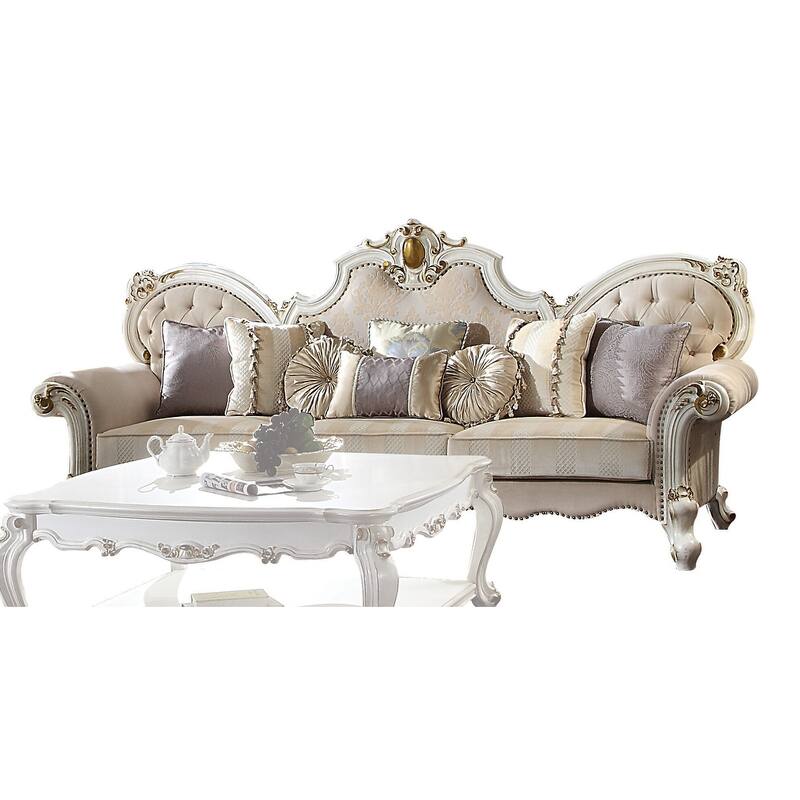 Deveraux Antique Pearl Oversized Sofa with 8-Pillow
