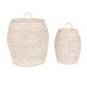 preview thumbnail 8 of 9, Hand-Woven Rattan Wicker Storage Baskets with Lids, Set of 2