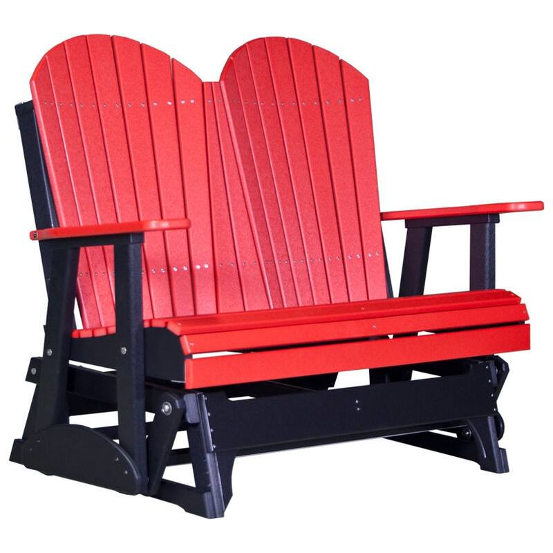 Poly Lumber Adirondack Glider - 4' - Red & Black