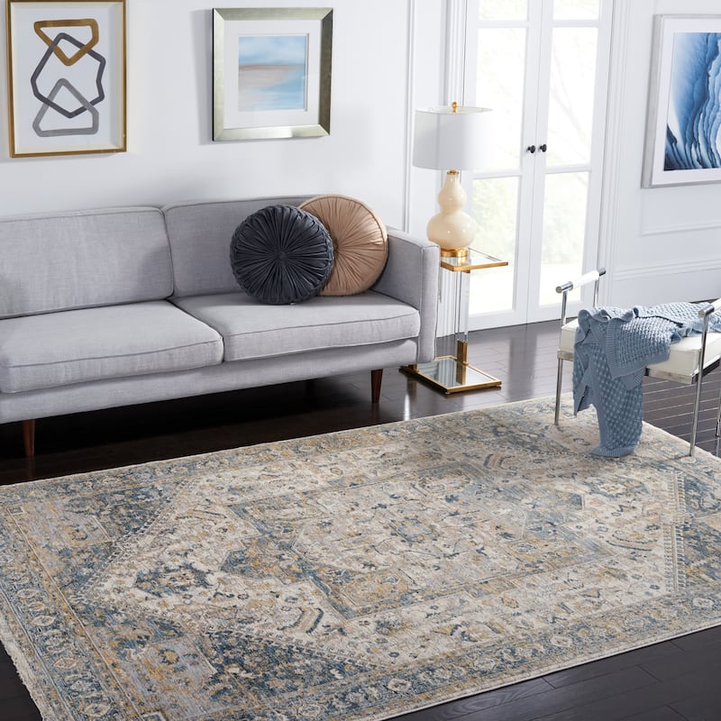 SAFAVIEH Valencia Sista Vintage Oriental Rug - 8' x 10' - Ivory/Blue