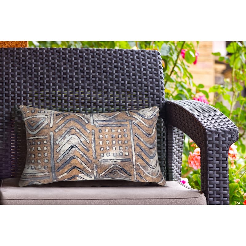 Liora Manne Visions IV Bambara Indoor/Outdoor Pillow Indigo 20" x 20"