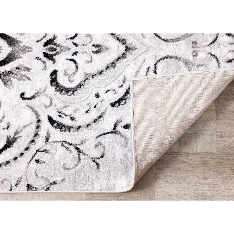 Perry Collection - Venetian Silver Damask Rug