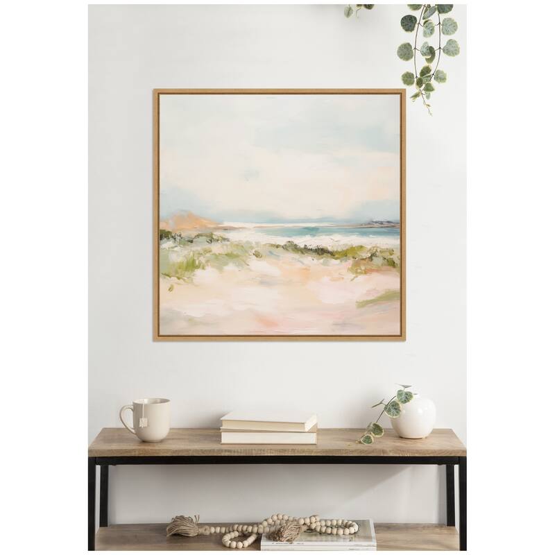 Kate and Laurel Tranquil Landscape III Square by Amy Lighthall Framed Canvas Wall Art Print