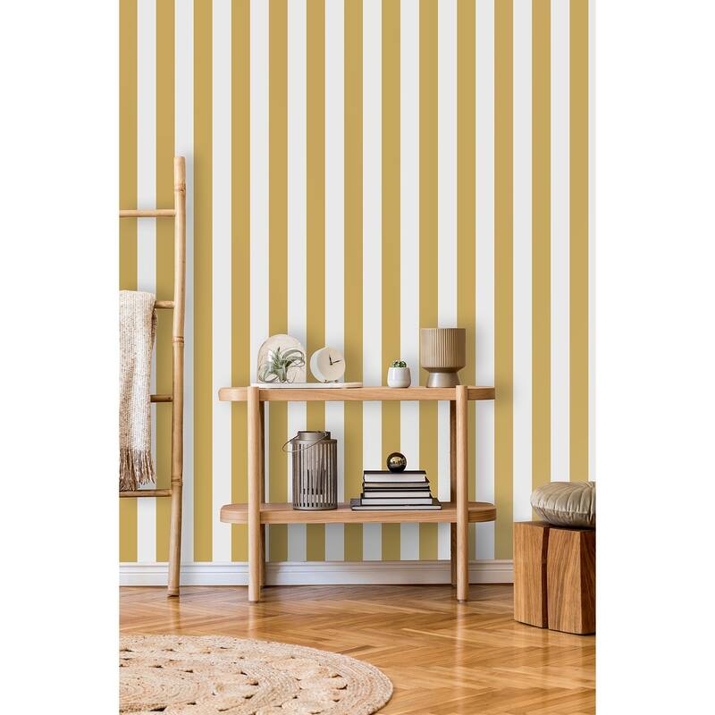 Fine Decor Tavish Mustard Stripe Wallpaper