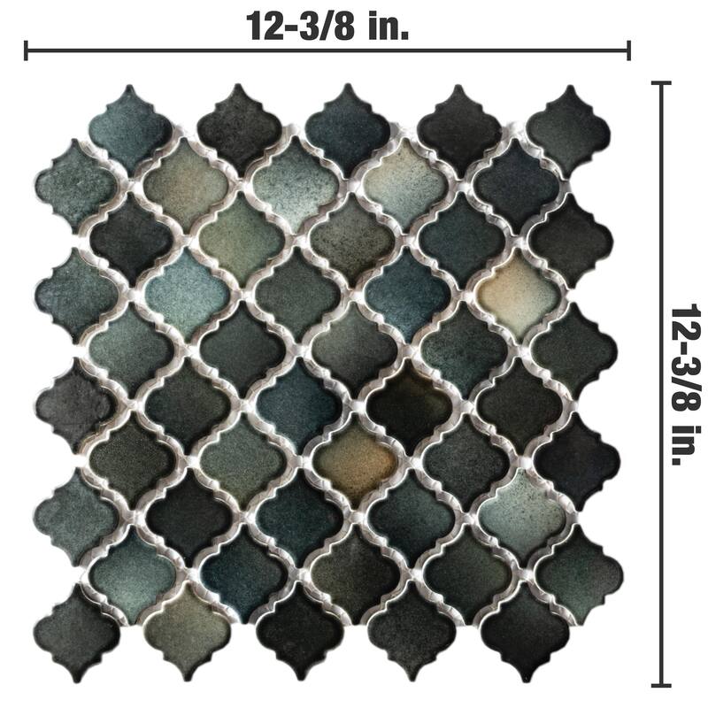 Merola Tile Hudson Tangier Stormy Night 12-3/8" x 12-3/8" Porcelain Mosaic Floor and Wall Tile