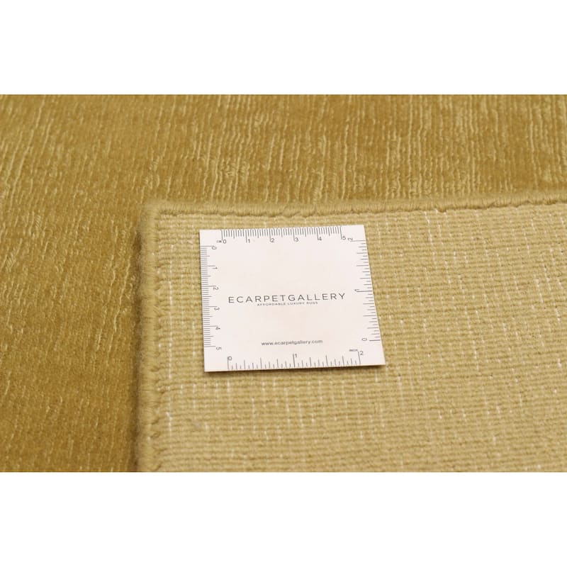 ECARPETGALLERY Hand Loomed Kashkuli Gabbeh Gold Wool Rug - 6'6 x 9'11
